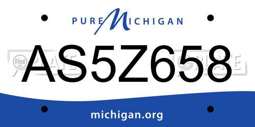 AS5Z658 Michigan License Plate
