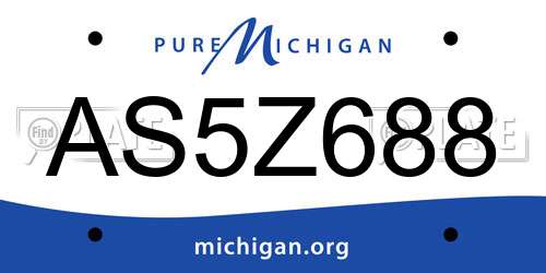 AS5Z688 Michigan License Plate
