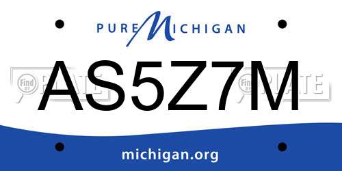 AS5Z7M Michigan License Plate