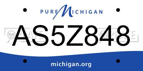 AS5Z848 Michigan License Plate
