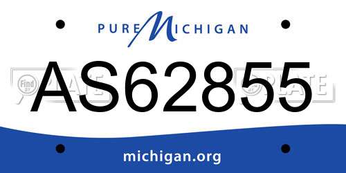 AS62855 Michigan License Plate
