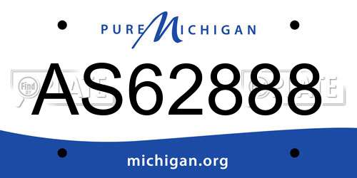 AS62888 Michigan License Plate