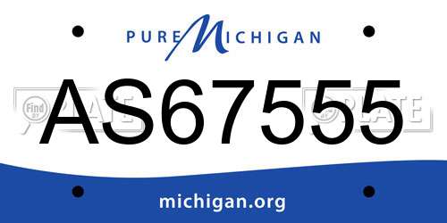 AS67555 Michigan License Plate