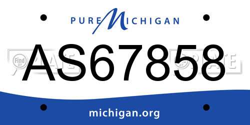 AS67858 Michigan License Plate