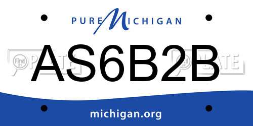 AS6B2B Michigan License Plate