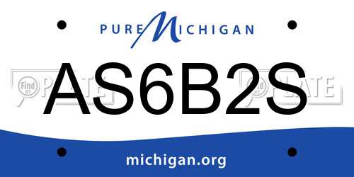 AS6B2S Michigan License Plate