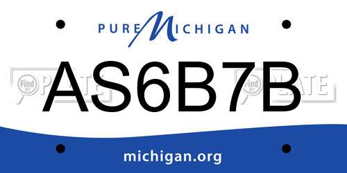 AS6B7B Michigan License Plate