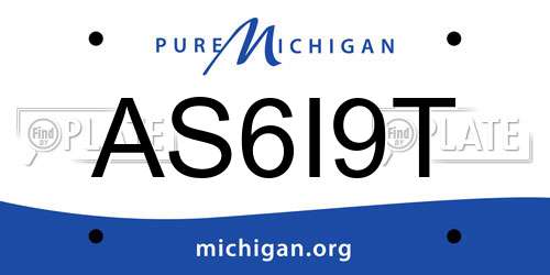 AS6I9T Michigan License Plate
