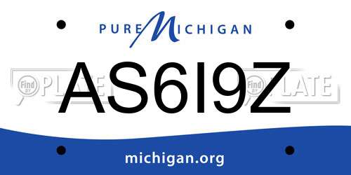 AS6I9Z Michigan License Plate