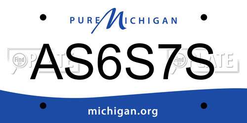 AS6S7S Michigan License Plate