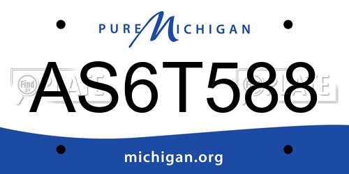 AS6T588 Michigan License Plate