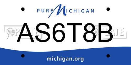 AS6T8B Michigan License Plate