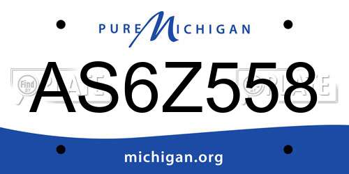 AS6Z558 Michigan License Plate