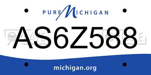 AS6Z588 Michigan License Plate