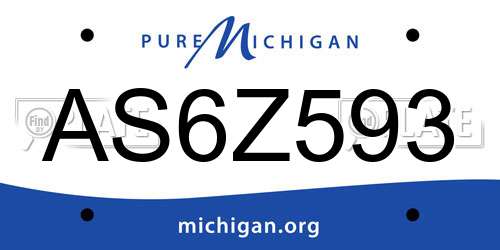 AS6Z593 Michigan License Plate