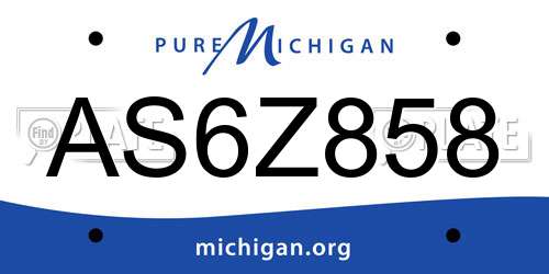 AS6Z858 Michigan License Plate