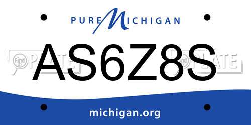AS6Z8S Michigan License Plate