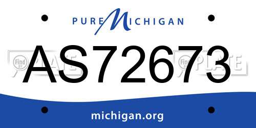 AS72673 Michigan License Plate