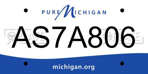 AS7A806 Michigan License Plate