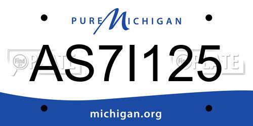 AS7I125 Michigan License Plate