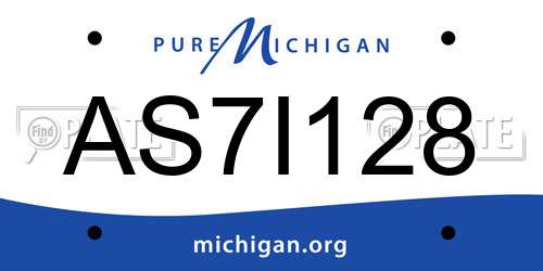 AS7I128 Michigan License Plate
