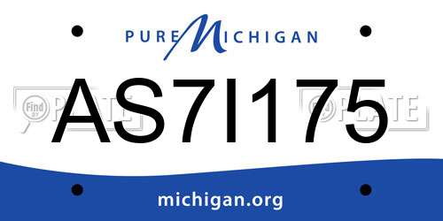 AS7I175 Michigan License Plate