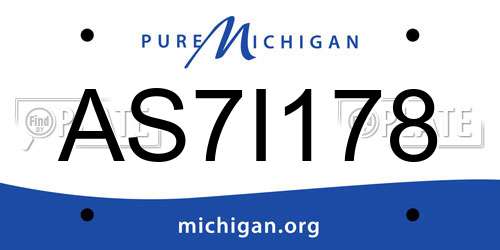 AS7I178 Michigan License Plate