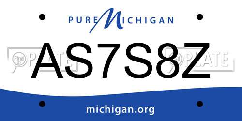 AS7S8Z Michigan License Plate
