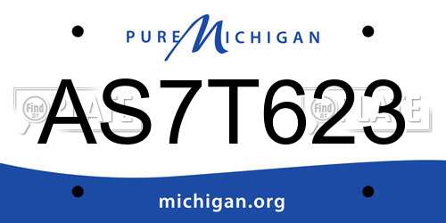 AS7T623 Michigan License Plate