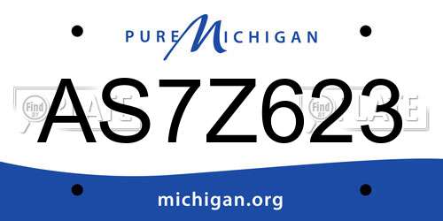 AS7Z623 Michigan License Plate