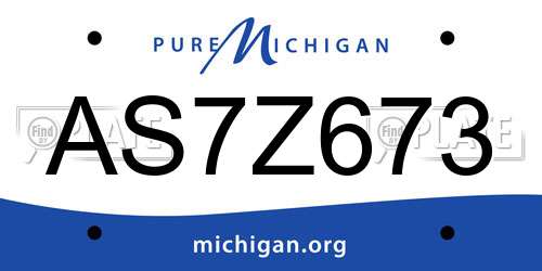 AS7Z673 Michigan License Plate