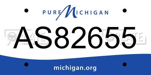 AS82655 Michigan License Plate
