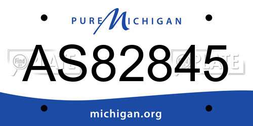 AS82845 Michigan License Plate