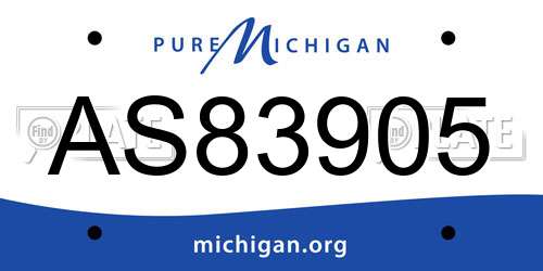AS83905 Michigan License Plate
