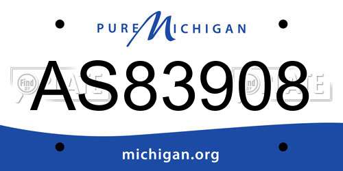 AS83908 Michigan License Plate