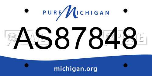 AS87848 Michigan License Plate
