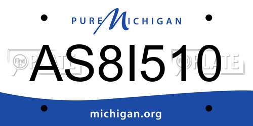 AS8I510 Michigan License Plate