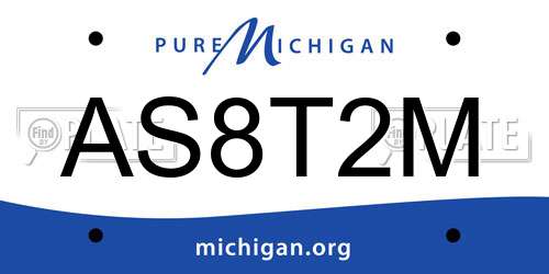 AS8T2M Michigan License Plate