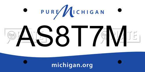 AS8T7M Michigan License Plate