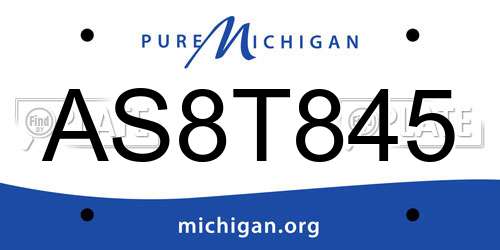 AS8T845 Michigan License Plate