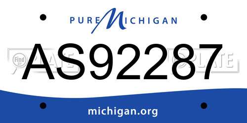 AS92287 Michigan License Plate