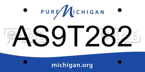 AS9T282 Michigan License Plate
