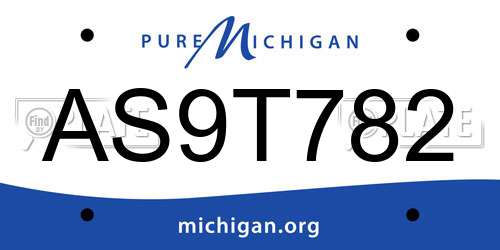 AS9T782 Michigan License Plate