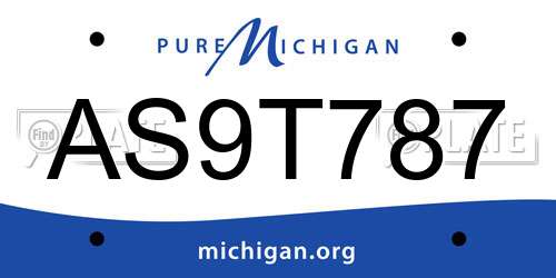 AS9T787 Michigan License Plate