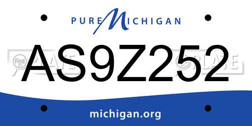 AS9Z252 Michigan License Plate