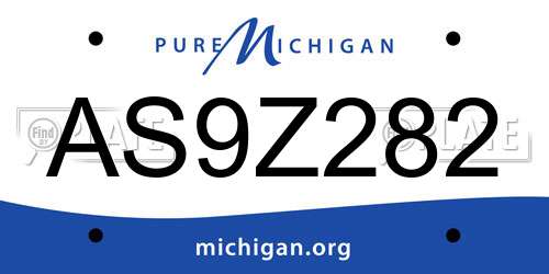 AS9Z282 Michigan License Plate