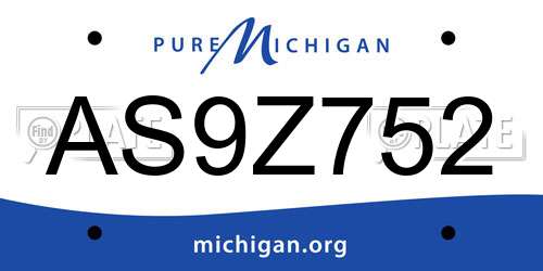 AS9Z752 Michigan License Plate