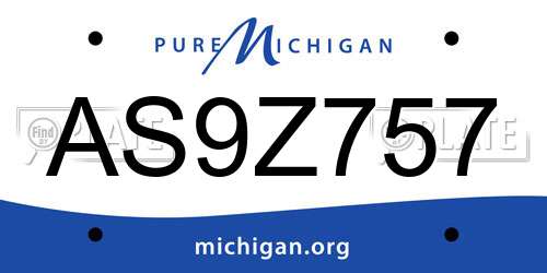 AS9Z757 Michigan License Plate
