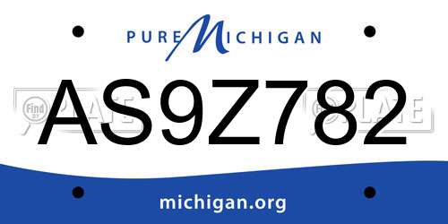 AS9Z782 Michigan License Plate