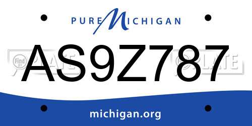 AS9Z787 Michigan License Plate